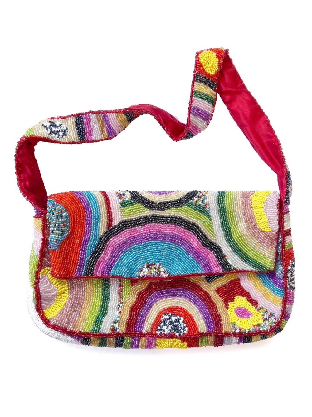 1990s Christiana Beaded Rainbow Bag